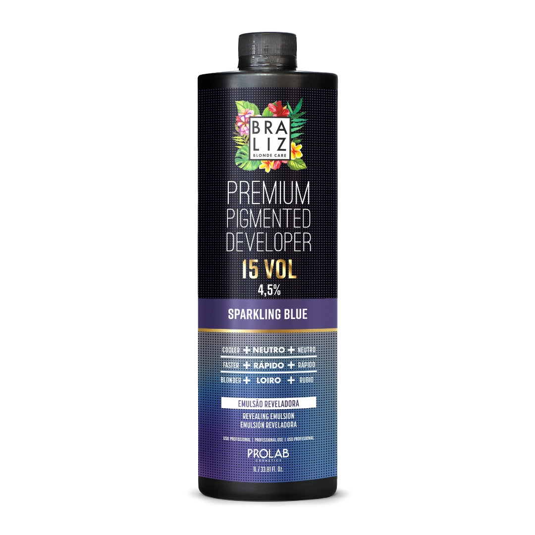 BRALIZ BLOND CARE - PREMIUM BLUE PIGMENTED DEVELOPER - 15 VOL - 4,5% - 1L FS Cosmetics