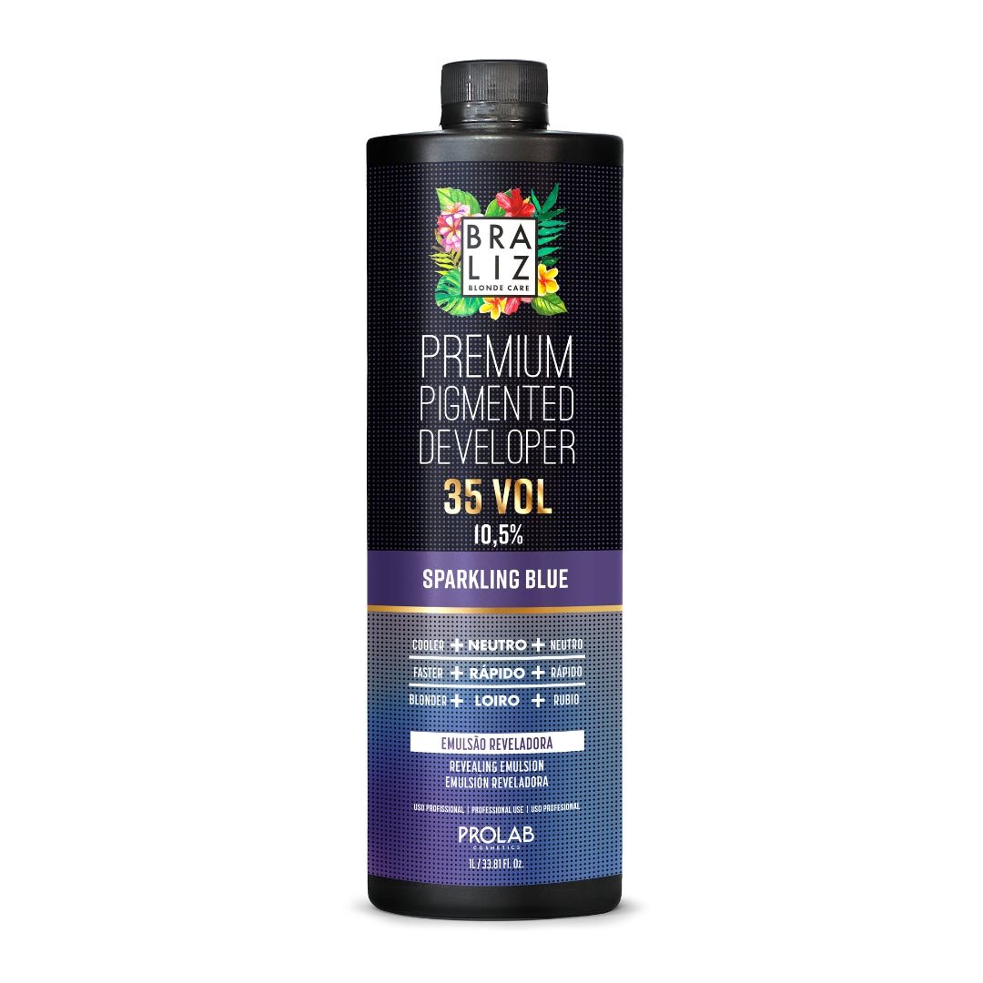 BRALIZ BLOND CARE - PREMIUM BLUE PIGMENTED DEVELOPER - 35 VOL - 10,5%  - 1L FS Cosmetics