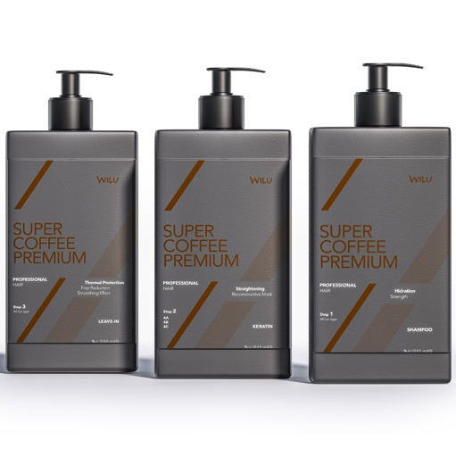 Super Coffee Premium Keratin - Professional Kit 1L (Step 1/2/3)